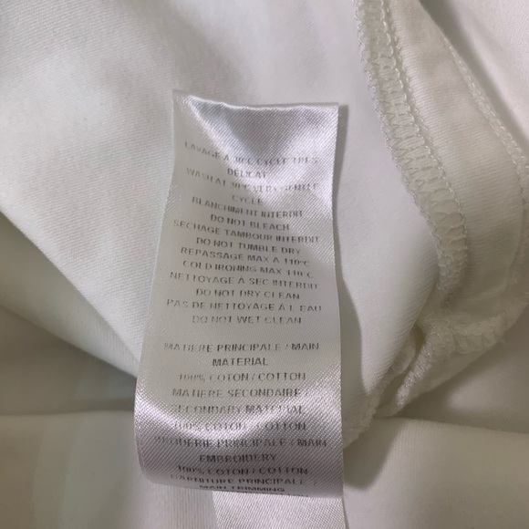 See by Chloé Women’s White Cotton High Low Dress Eyelet Embroidery Resort Size M - Picture 7 of 7